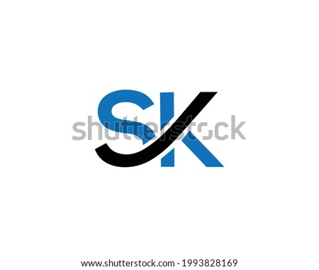SK Letter Logo Design Creative Modern Vector