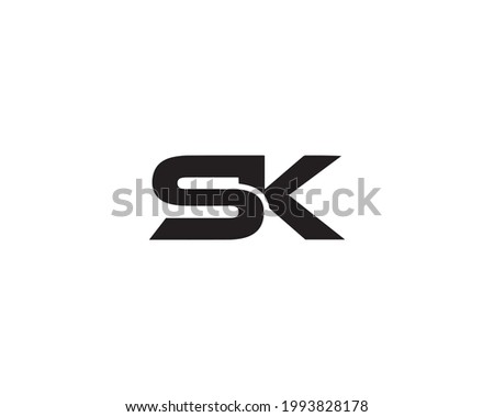 SK Letter Logo Design Creative Modern Vector