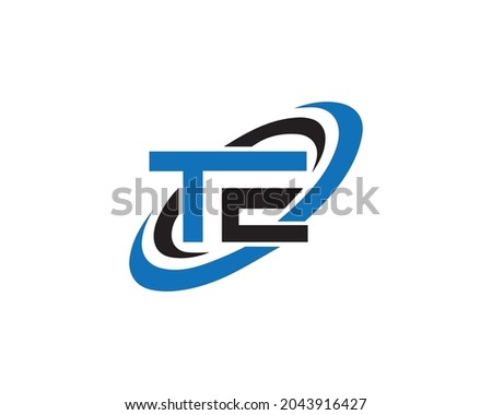 TE Modern Letters Logo Design Vector Icon Illustration.
