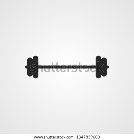 Metal dumbbell isolated on white background. Vector illustration. 