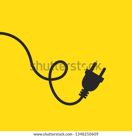 Wire plug icon. Vector illustration. Wire plug in flat design. Concept of connection and disconnection of the electricity.