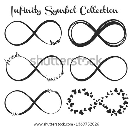 Set of infinity symbols.Repetition and unlimited cyclicity icon and sign illustration on white background. 