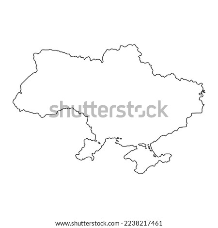 Ukraine. Map of Ukraine. Vector map of European countries. Peace in Ukraine, olive branch, symbol of peace.