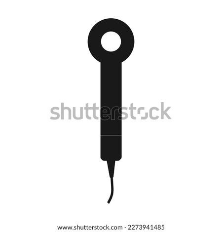 Hairdryer icon, hair dryer black vector icon isolated. Dyson Hairdryer