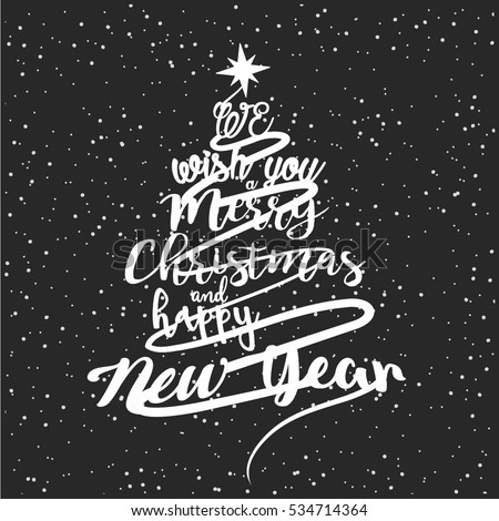 merry christmas card black and white