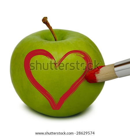 Fresh apple painted