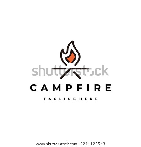 Campfire logo design vector template