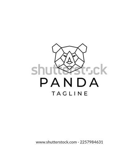 Abstract panda head logo icon design template