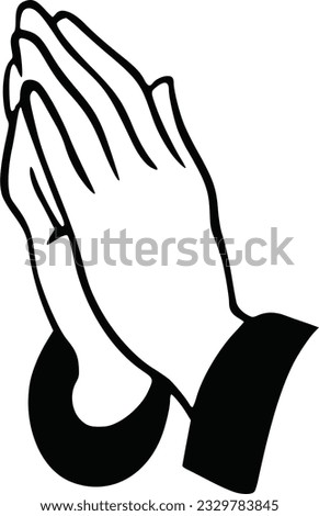 a black and white image of a praying hands
