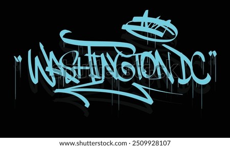 WASHINGTON DC graffiti tag style design