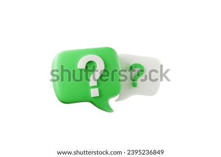 Image, Stock Photo Green question mark on blue background. Abstract 3d model, mock-up of interrogation point. Asking for important  information, solution, answer concept.