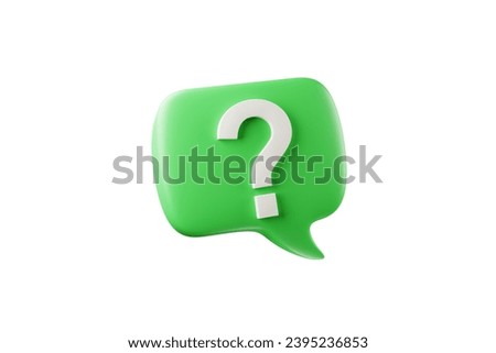 Similar – Image, Stock Photo Green question mark on blue background. Abstract 3d model, mock-up of interrogation point. Asking for important  information, solution, answer concept.