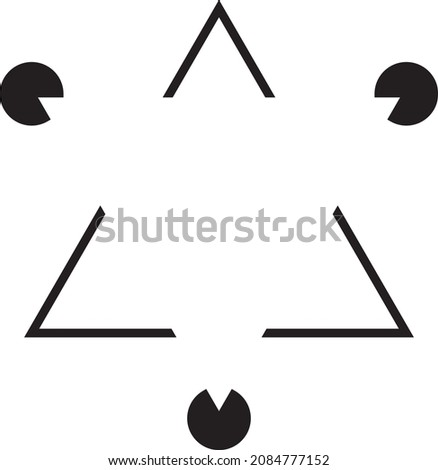 illusory outlines , visual illusions kanizsa's triangle these fragments separated in space, give the impression of a bright white triangle, defined by a sharp illusory outline comprising three circles