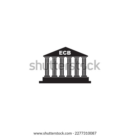 ecb european central bank, cllassic building with text ECB. EU national financial institution in the european union vector illustration for mobile banking,finance bank rxchange cash machine