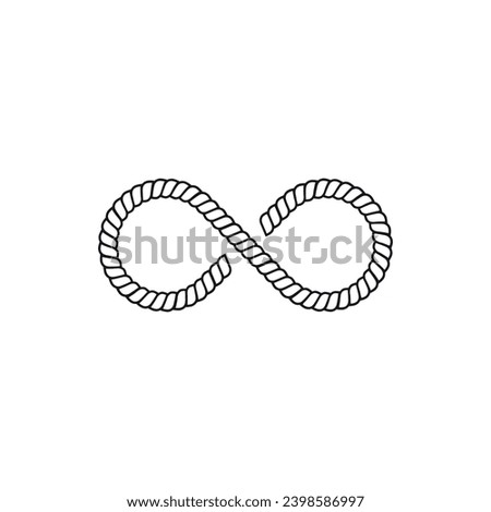 Rope knot sketch, marine knots, vector seamless pattern illustration,Infinity knot logo simple shape emblem tightly knotted knot icon logo s initial