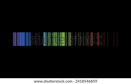 Emission spectrum of iron,Spectral lines of Fe .Continuous spectrum of white light and visible region luminescence line spectra,  vector illustration design concept for web physic chemistry education