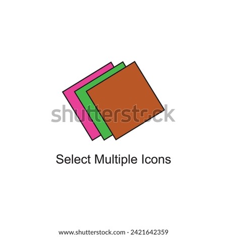  Multiple selection icon, variety choice icon, selection variation concept, multiple options, social media select various icons. stories, posts, choose, share the symbol. outline icon flat isolated