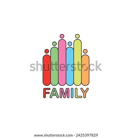 Popular Unity Vector icon minimalist logo illustration, Multi-ethnic Group of People Community, Unity, Friendship and Solidarity. people family diversity colorful  icon vector illustration design