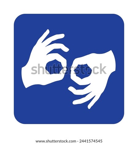 hearing loss symbol, American Sign Language (ASL) is a natural language that serves as the predominant sign language of Deaf communities. Disability Vector sign icon symbol illustration human hand