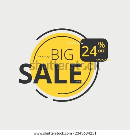 Editable discount banner template, Vector illustration of discount banner for online sales websites and social media posts. 24% off banner.