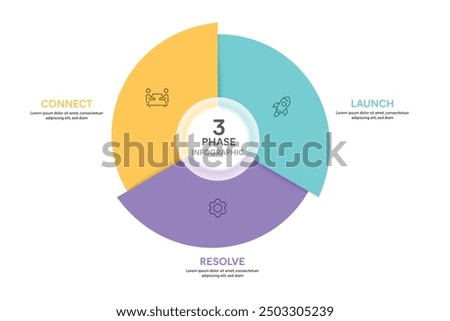 Pie Chart Glassmorphism Infographic Template With 3 Options, Steps, Parts, Segments. Vector Illustration For Business Financial Report.