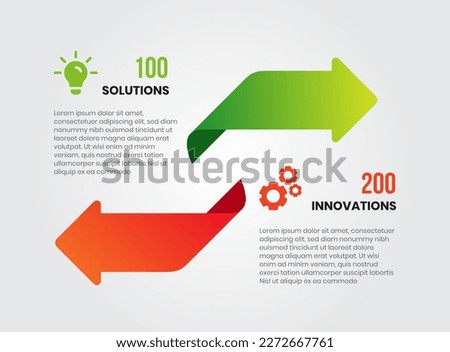opposite arrows infographics, opposite directions card design, reverse arrows marketing infographic element, presentation