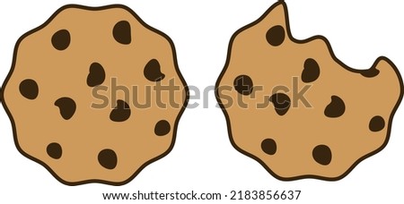 Chocolate Chip Cookie Digital Art Clip