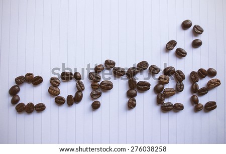 Coffee word background