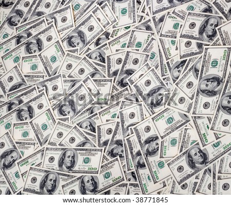 big pile of money. stack of american dollars