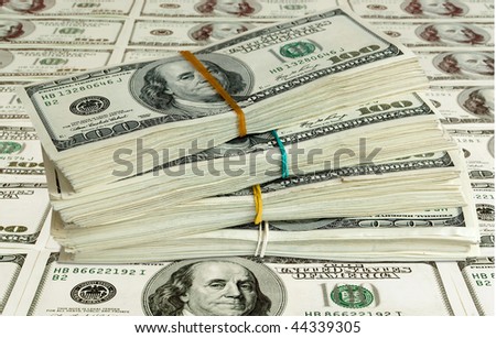 Big Pile Of Money. Stack Of American Dollars Stock Photo 44339305 ...