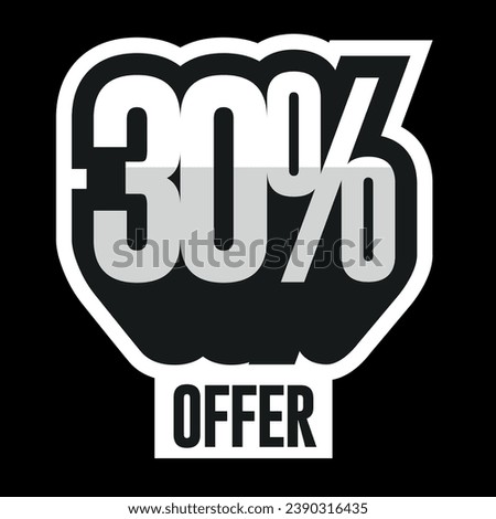 30%, thirty percent, 3d name for promotions and offers