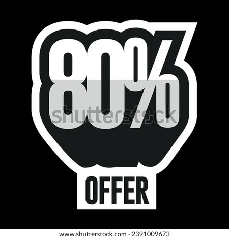 80%,eighty percent, 3d name for promotions and offers