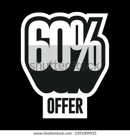 60%, sixty percent, 3d name for promotions and offers