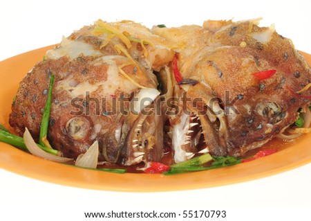 A Serving Of Cooked Fish Head