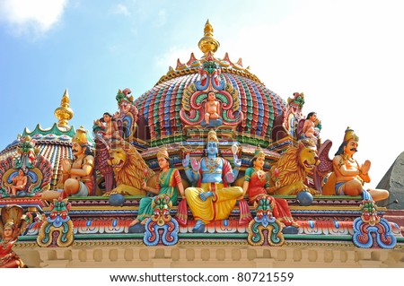 Hindu God Statues At A Hindu Temple