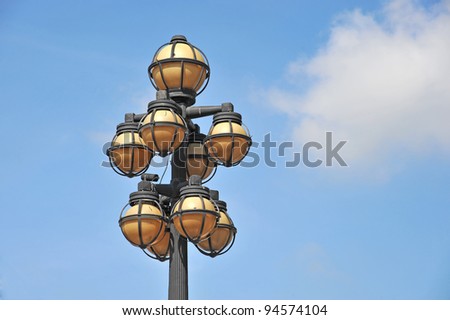 Closeup Of Street Lamp Post