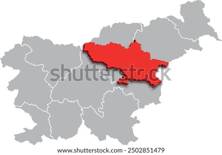 savinja region map ADMINISTRATIVE DIVISIONS of SLOVENIA 3d isometric map