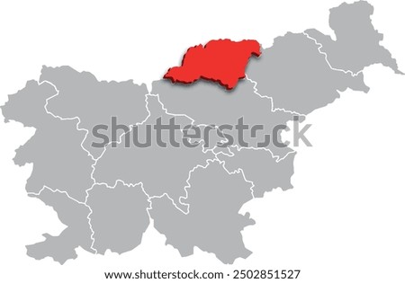 carinthia region map ADMINISTRATIVE DIVISIONS of SLOVENIA 3d isometric map