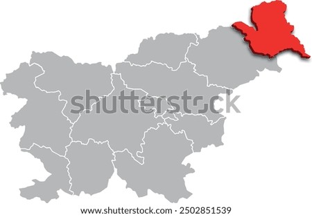 mura region map ADMINISTRATIVE DIVISIONS of SLOVENIA 3d isometric map