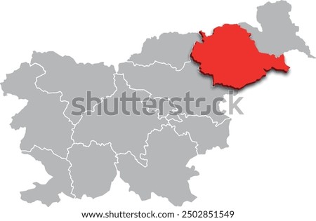 drava region map ADMINISTRATIVE DIVISIONS of SLOVENIA 3d isometric map