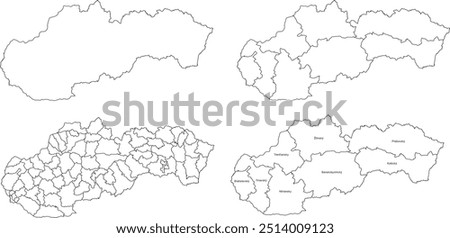 SLOVAKIA MAP with its administrative divisions and regions