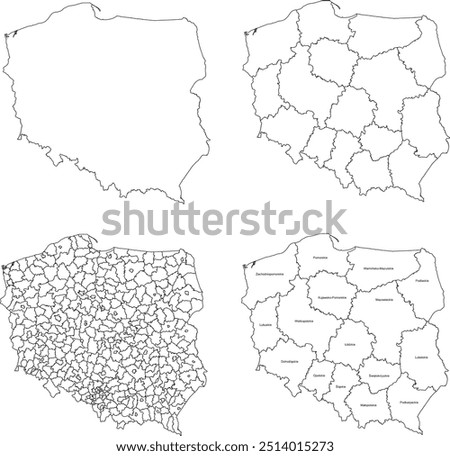 POLAND MAP with its administrative divisions and regions