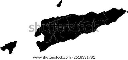 EAST TIMOR TIMOR LESTE MAP with its administrative divisions and regions