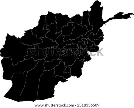 AFGHANISTAN MAP with its administrative divisions and regions