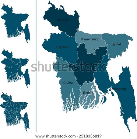 BANGLADESH MAP with its administrative divisions and regions