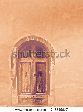 Italian doors are a combination of ancient beauty and modern neglect, at dawn in a contemporary style.