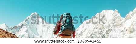 The climb in high snowy mountains
