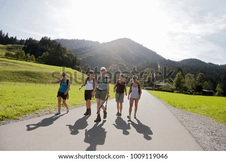 Girls returning from a long hike