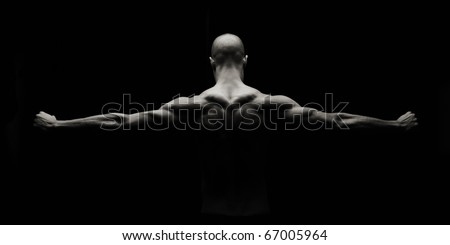 Similar – Image, Stock Photo Black male athlete with basketball on sports court