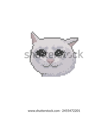 Scolded cat, pixel art meme